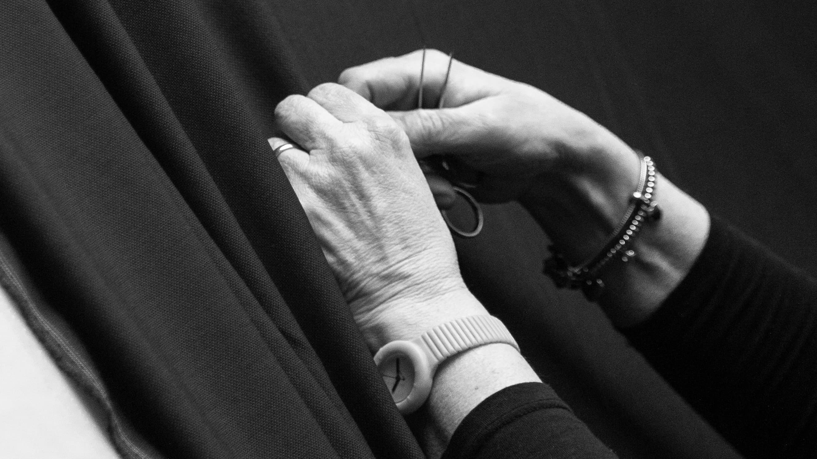 Behind the scenes photo from supplier angelico working with fabric