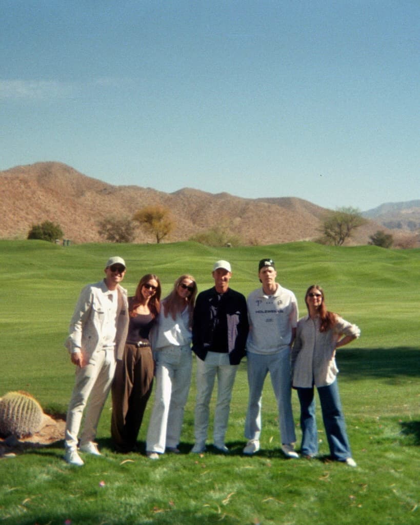 Team behind the Casper Ruud shoot at the golf course in Palm Springs California